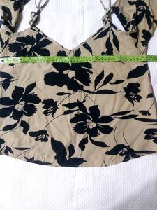 Floral Cold Shoulder Top With Black Skirt