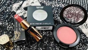 Mac Powder Blush With Bobbi Brown Lipstick