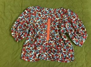 Floral Bright Orange Print Top