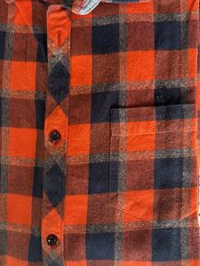 orange  &amp; Blue Checkered Shirt