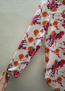 Floral Print Long Sleeve Blouse