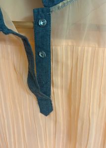 Vintage Peach Ruffle Top