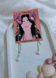 Butterfly Purple Earrings On SALE