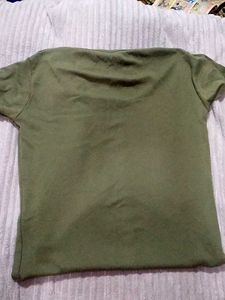 Olive Green Deep Neck Tee