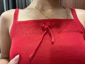 Red Knit Tank Top