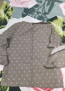 Tokyo Talkies Bell Sleeves Polka Dots Classy Top