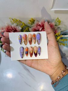 Custom Hand-Painted Press-On Nail Set