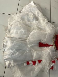 Girls Red &amp; White Party Dress