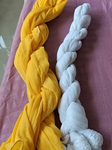 Yellow & White Dupatta Set