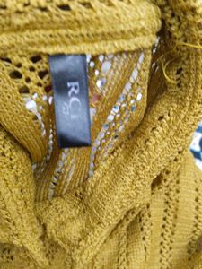 Mustard Knit Button-Down Top