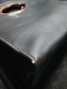 Black Handbag with Gold Handle