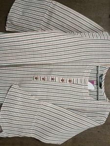 Striped long kurta plazzo set