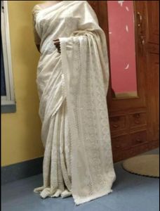 Full New Chikankari Saree With Sequence Work
