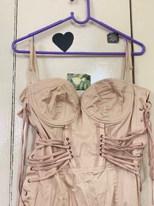 Blush Lace-Up Corset Mini Dress