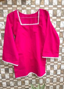 Rose Pink Short Kurti 🎀