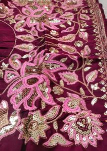 Premium Pure  Chiffon Work Saree