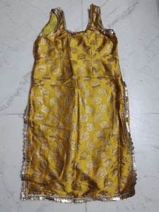Elegant Yellow Brocade kurti