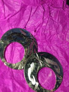 Silver Etched Hoop Earrings NATTIYA
