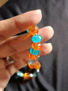 Handmade Blue Orange Crystal Necklace 💙🧡