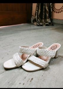 White Foot Love Braid Heels
