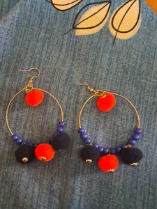 Blue And Pink Earrings