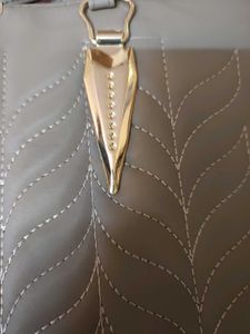 Gray Quilted Tote Bag