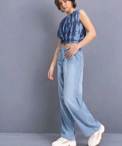 Unused  Straight Wide Leg Jeans