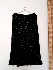Black Sequin Pencil Skirt