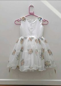 Birthday Party White Floral Girls Dress