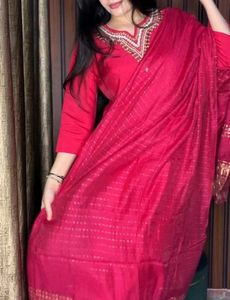 Premium Fuschia Handwork Suit set