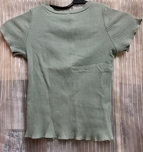 Mint Green Ribbed Top