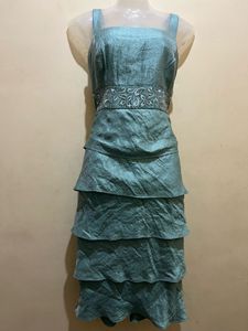 Aqua Layered Pinteresty Look One Piece Dress