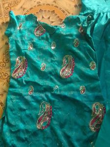Teal Embroidered Salwar Suit
