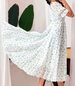 Floral White Midi Dress