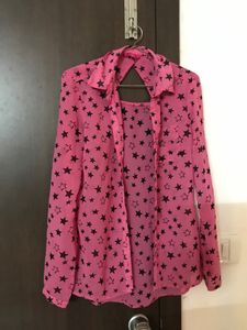 Beautiful Pink Shrug/shirt For Women