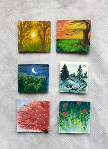 6 Mini Paintings For Decoration
