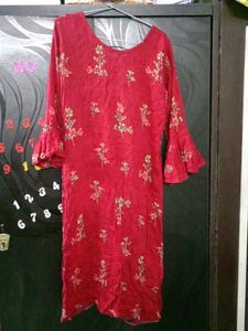 Elegant Red Floral Kurta
