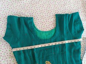 Teal Embroidered Kurti