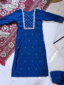 Party Wear Kurti, Pant And Dupatta Set