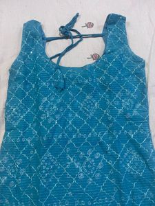 Teal Embellished Kurta