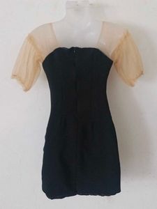 SEXY BODYCON WITH SHEER SLEEVE