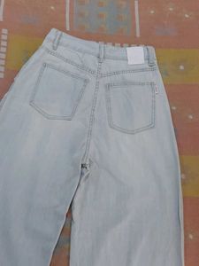 Faded High Waist Wide Leg Jeans