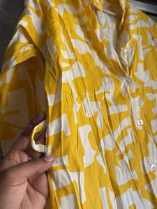 Yellow Patterned Long Sleeve Shirt