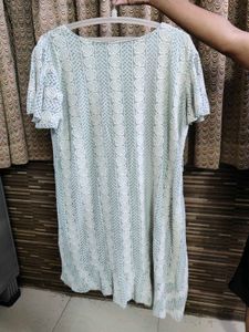 One Piece Midi Dress | Light Blue And White |