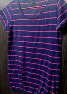 Striped Navy & Pink Top
