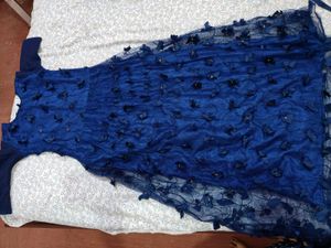 Blue Floral Vintage Gown