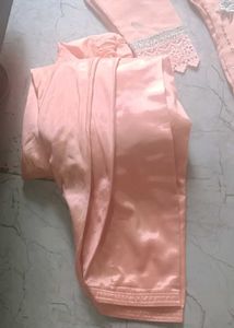 Peach Embroidered Pakistani Kurta Set
