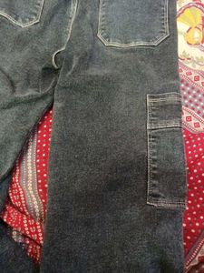 Grayish Blue Cargo Denim Jean 28 Inch.