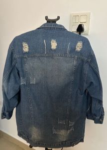 Distressed Denim oversized Jacket | L size