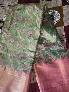 Green &pink Saree